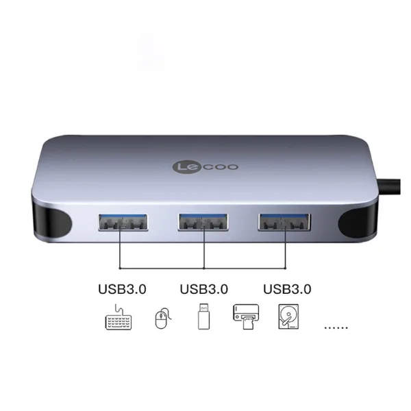 هاب 6 پورت usb-c لوکو مدل LKC1345H