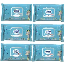 دستمال مرطوب کودک وی کر مدل عصاره جو و روغن پنبه دانه 6 بسته 72 عددی