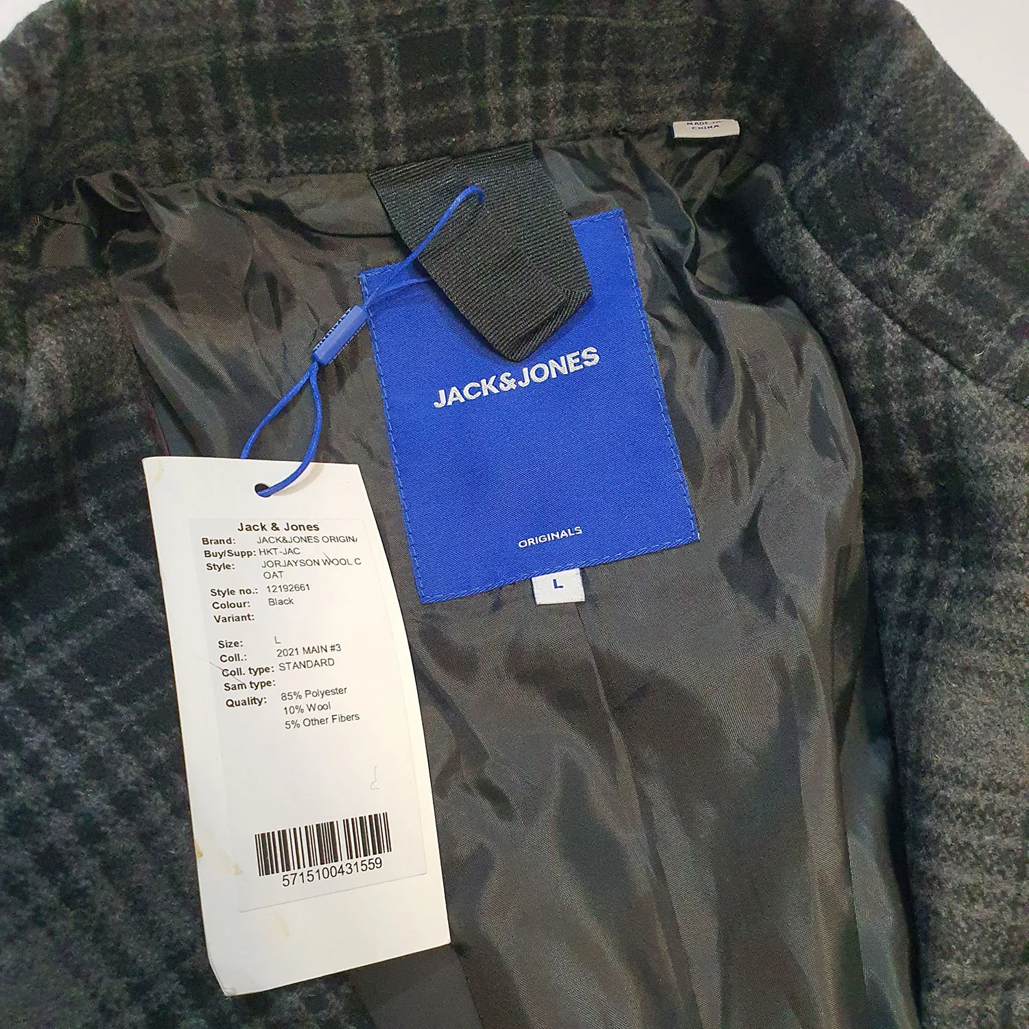 پالتو مردانه جک اند جونز مدل WOOL COAT 2661