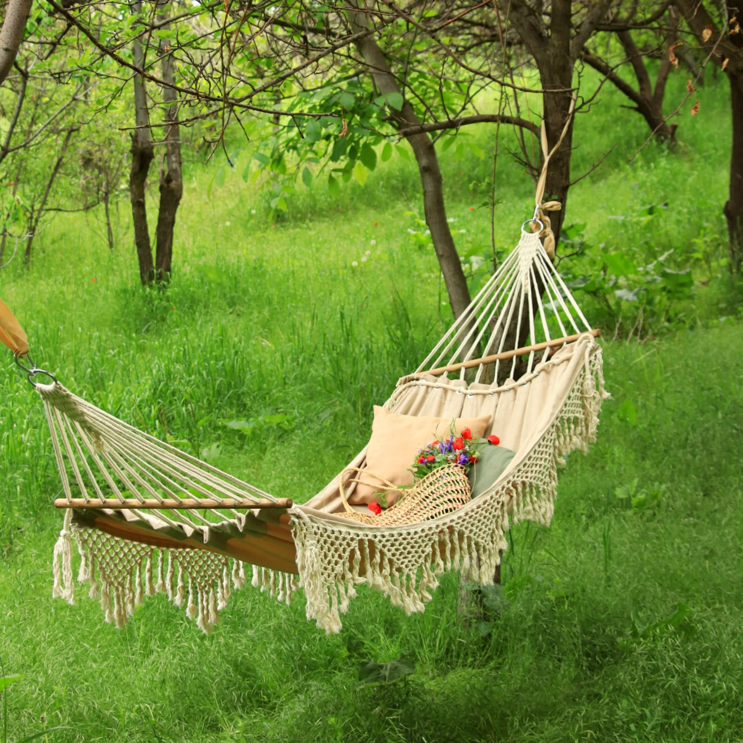 تخت آویز سفری چوبنخ مدل بوهو