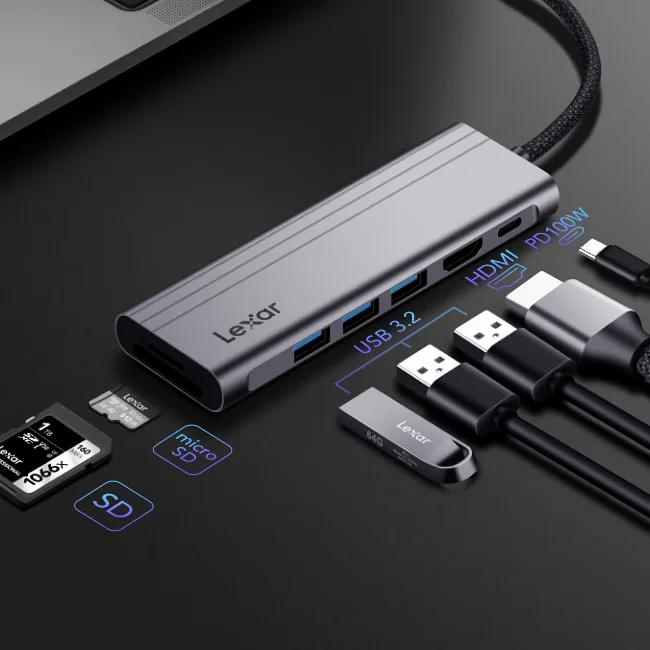 هاب 7 پورت USB-C لکسار مدل H31