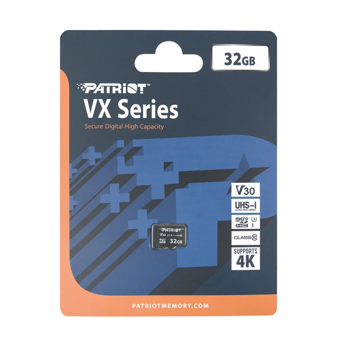 کارت حافظه microSDXC پتریوت مدل VX کلاس 10 استاندارد UHS-I U3-4Kسرعت 90MBps ظرفیت 32 گیگابایت