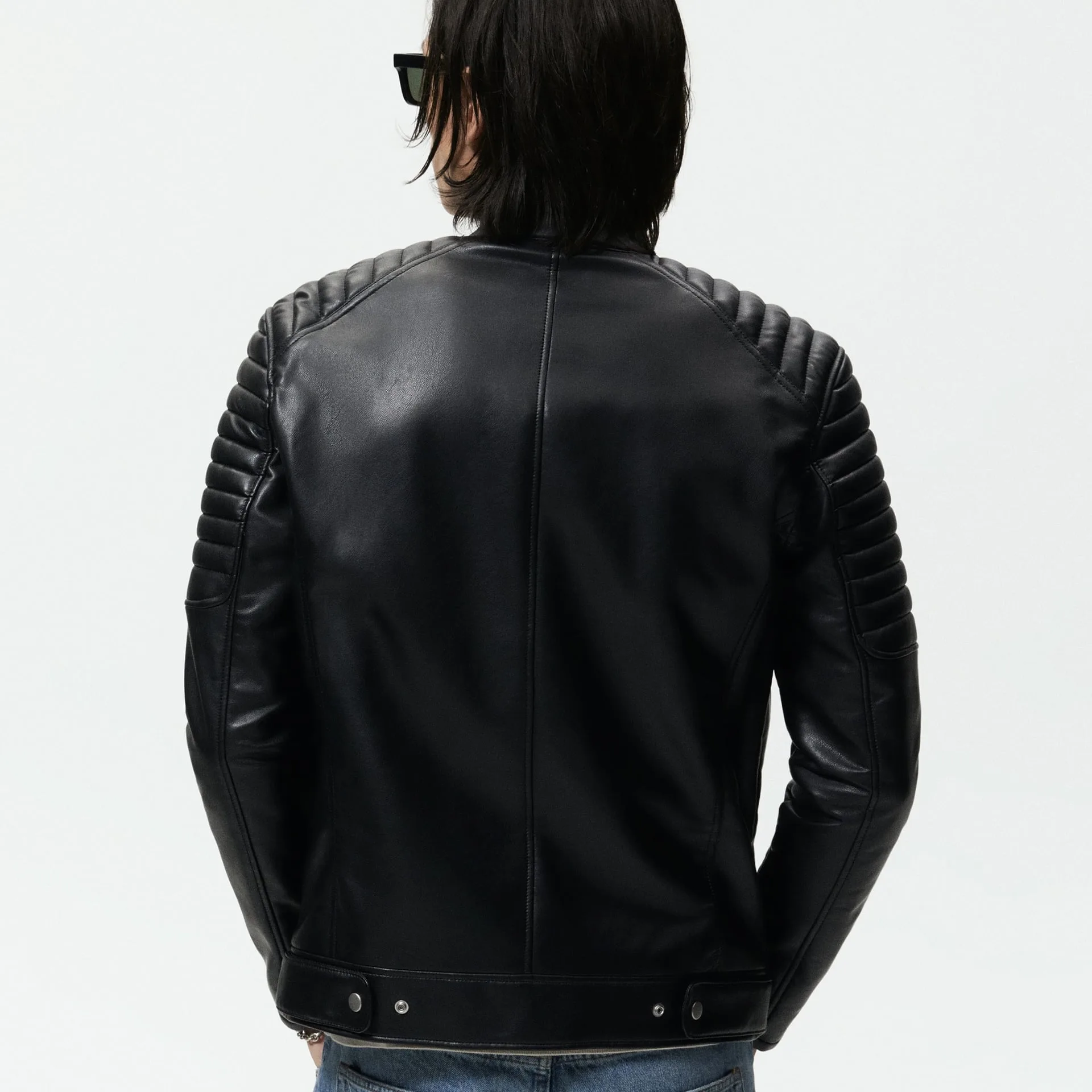 کت چرم مردانه مدل FAUX BIKER