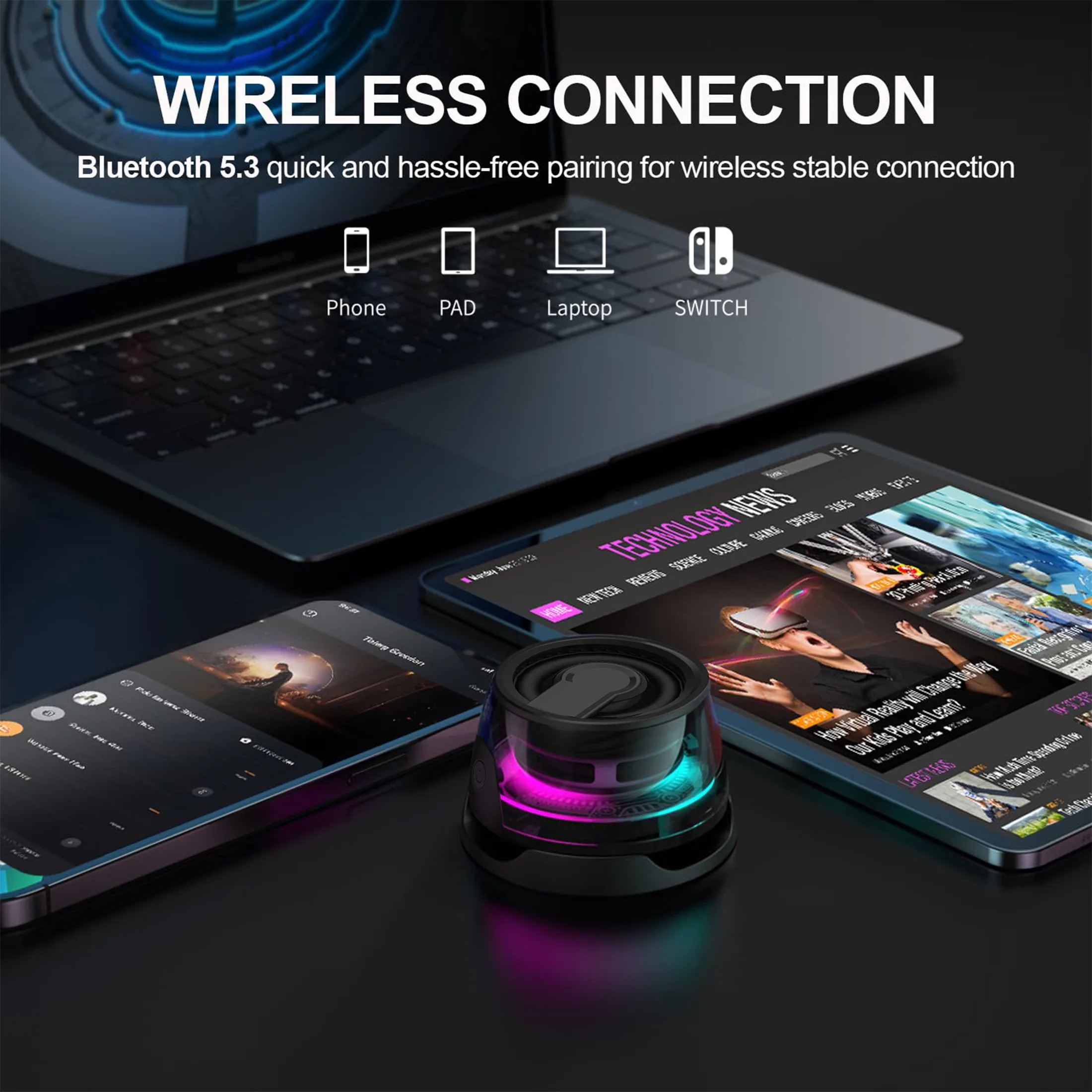 اسپیکر بلوتوثی قابل حمل مدل Magnetic Bluetooth Speaker 01