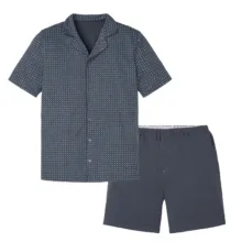 ست پیراهن آستین کوتاه و شلوارک راحتی مردانه مدل اسلیمی کد Dot2025