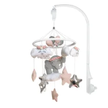 آویز تخت کودک مدل فیل دخترانه موزیکال کد 8011