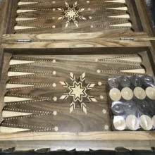 صفحه شطرنج چوبی مدل ریشه گردو طرح منبت