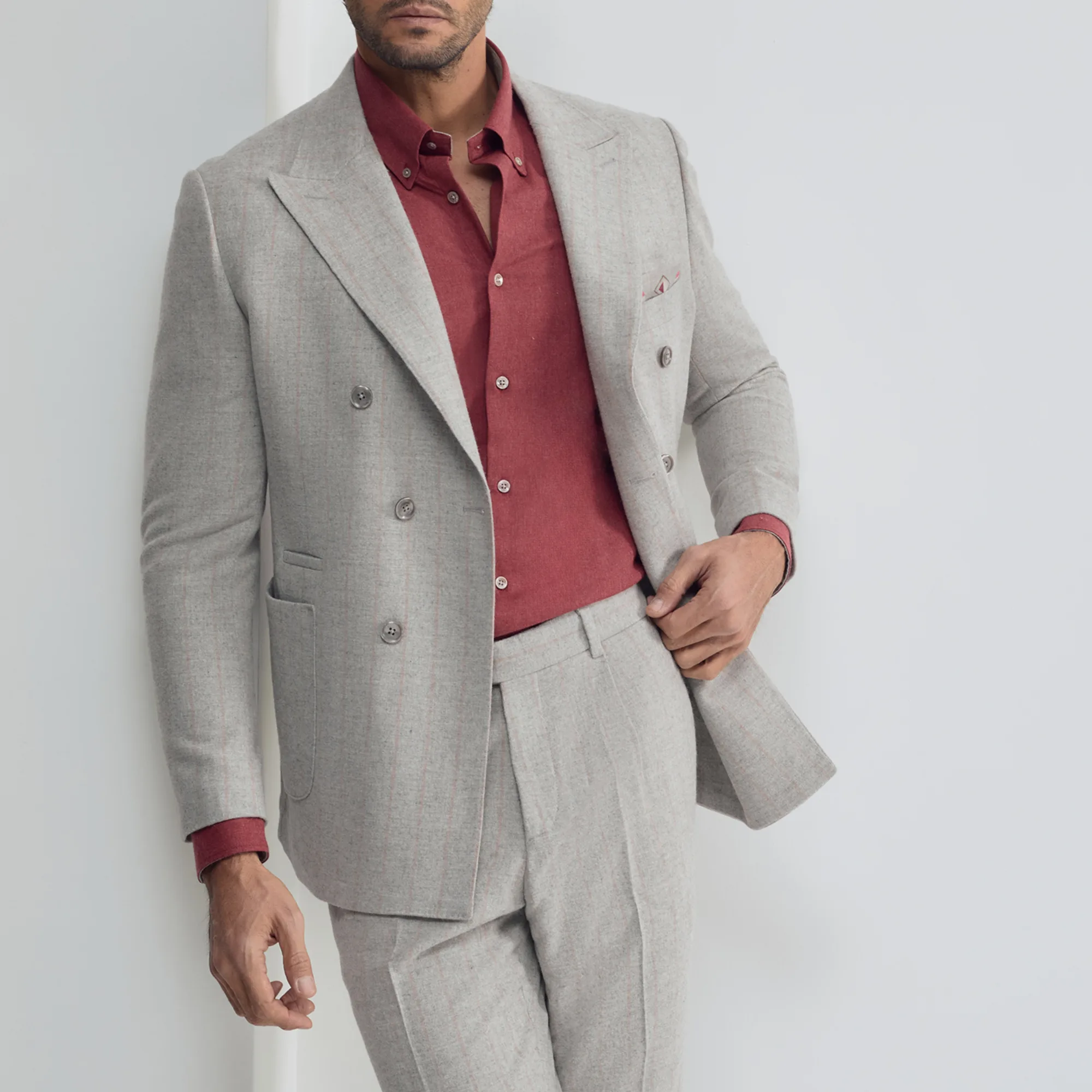 کت تک رسمی مردانه کروم مدل دبل برست 2520250