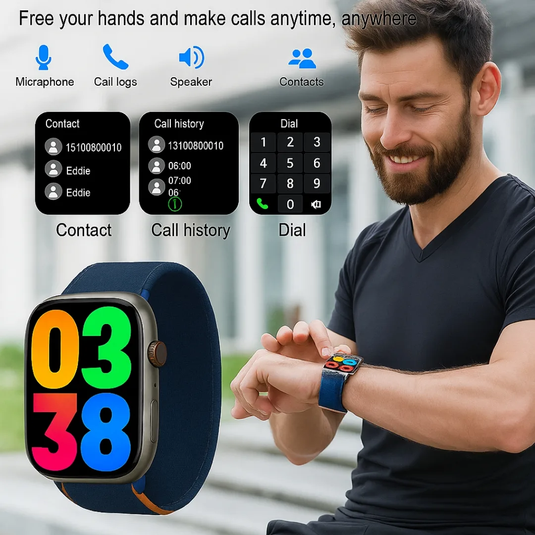 ساعت هوشمند 46 میلی متری مدل M55 Pro Max با بند سیلیکونی به همراه دستبند