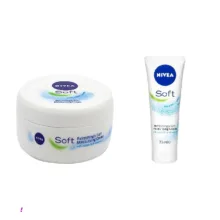 کرم مرطوب کننده نیوآ (Nivea) مدل soft حجم 300 میلی لیترهمراه کرم مرطوب کننده تیوپی حجم 75 میلی لیتر