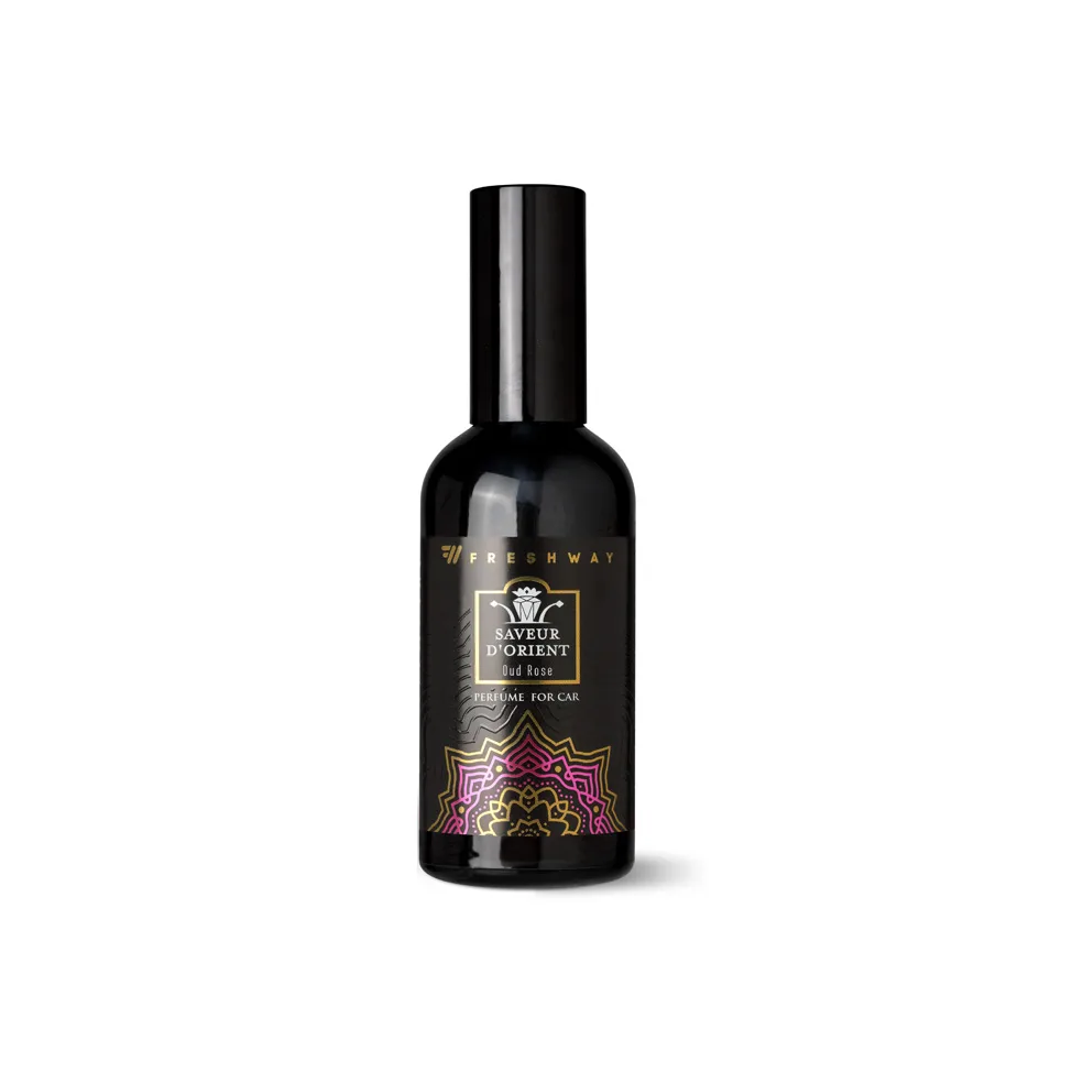 اسپری خوشبوکننده خودرو فرش وی مدل اورینت کد SDR با رایحه Oud Rose حجم 100 میلی‌لیتر