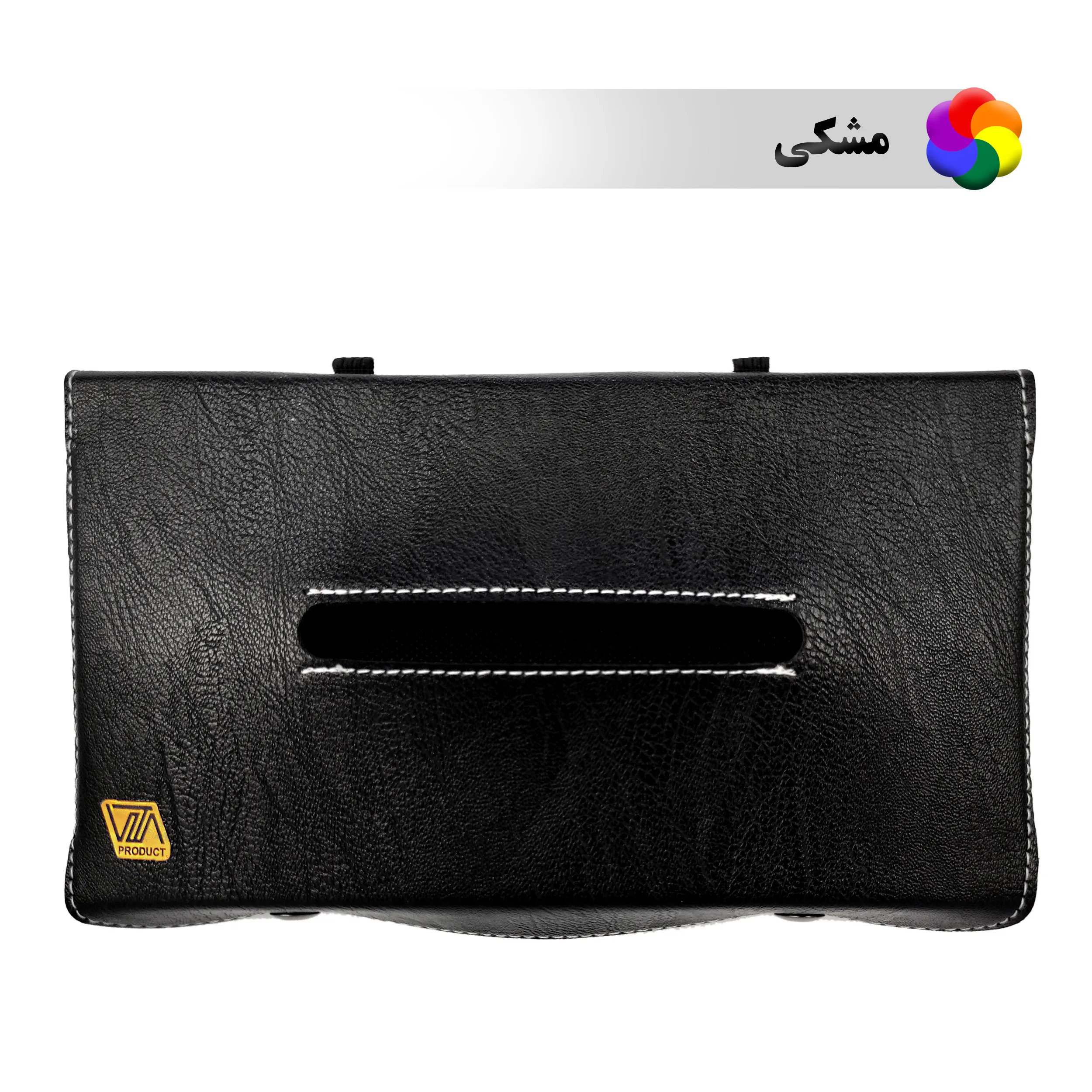 جای دستمال کاغذی خودرو مدل چرمی به همراه نگهدارنده خودکار