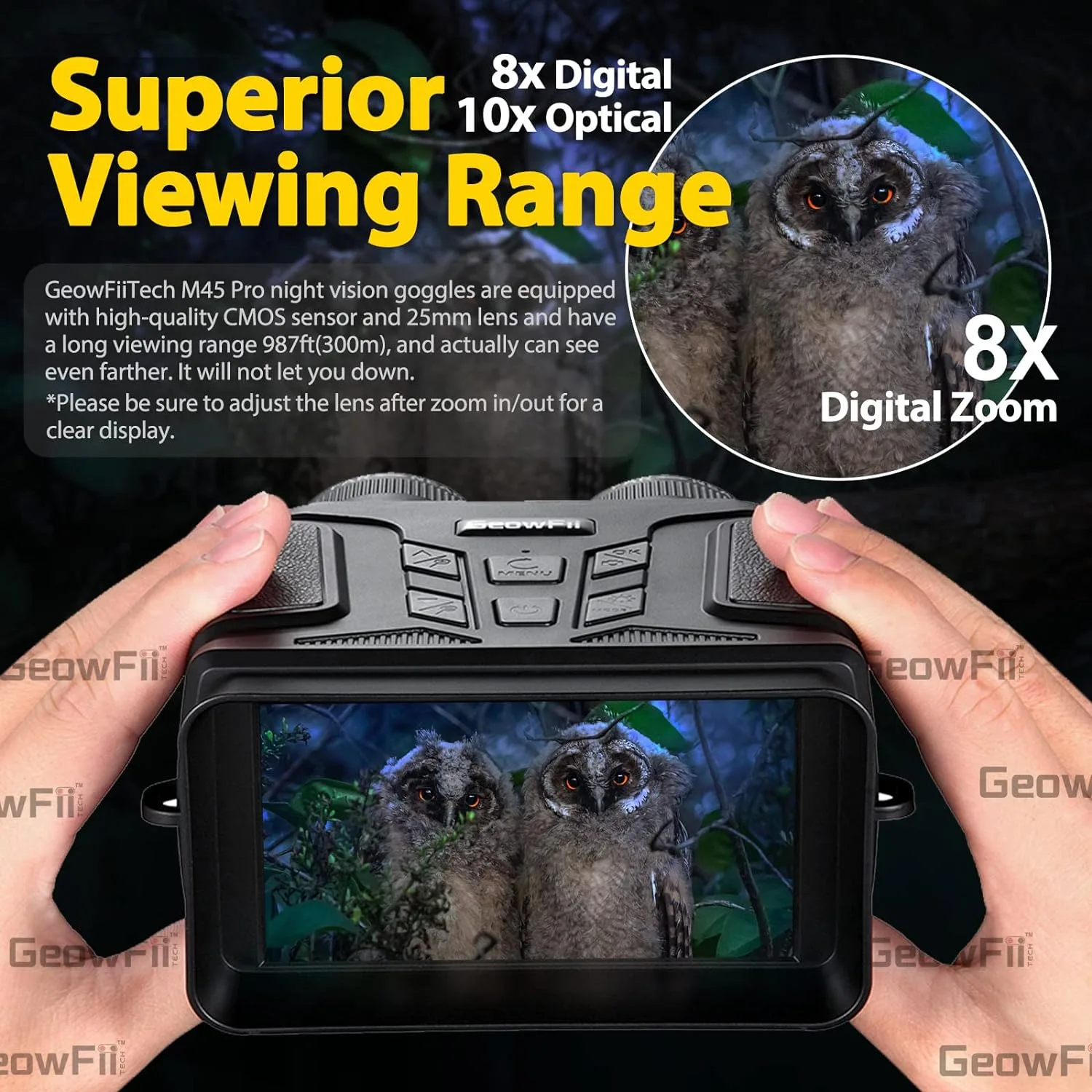 دوربین دوچشمی جیوفی مدل m45 pro