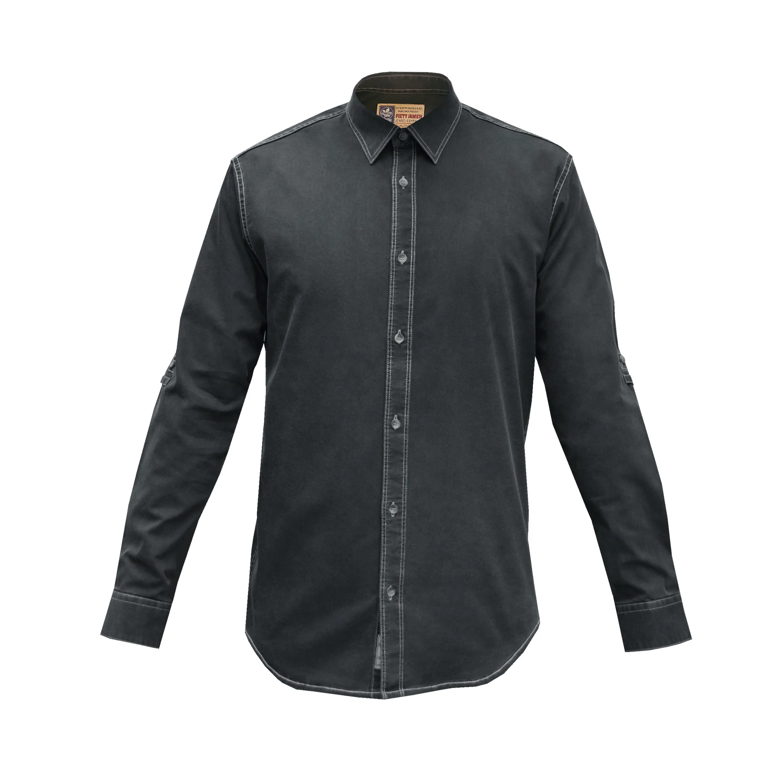 پیراهن آستین بلند یقه برگردان مردانه مدل نیلگون کد 18711573