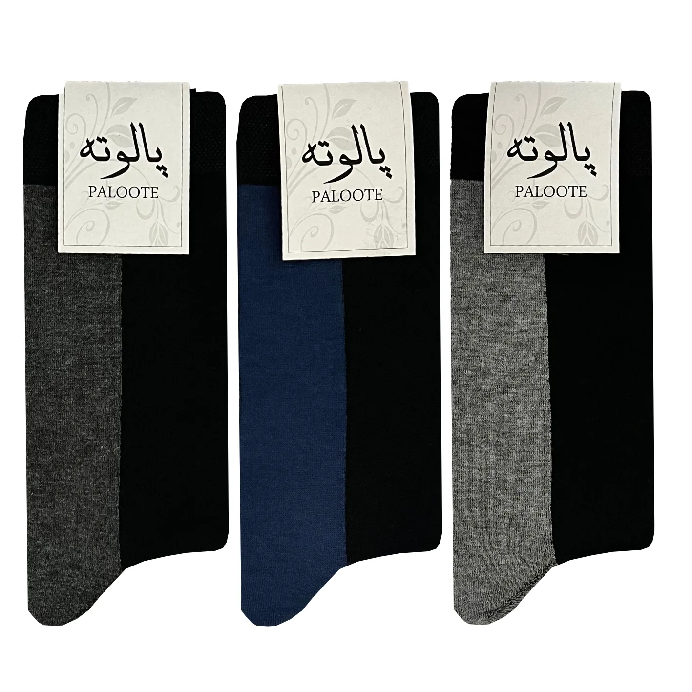جوراب ساق بلند مردانه پالوته مدل PLT-SHG-P100 مجموعه 3 عددی