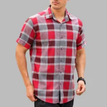 پیراهن آستین کوتاه یقه برگردان مردانه مدل 1168-072