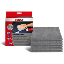 حوله میکروفایبر خودرو سوناکس مدل رگه گیر بسته 6 عددی