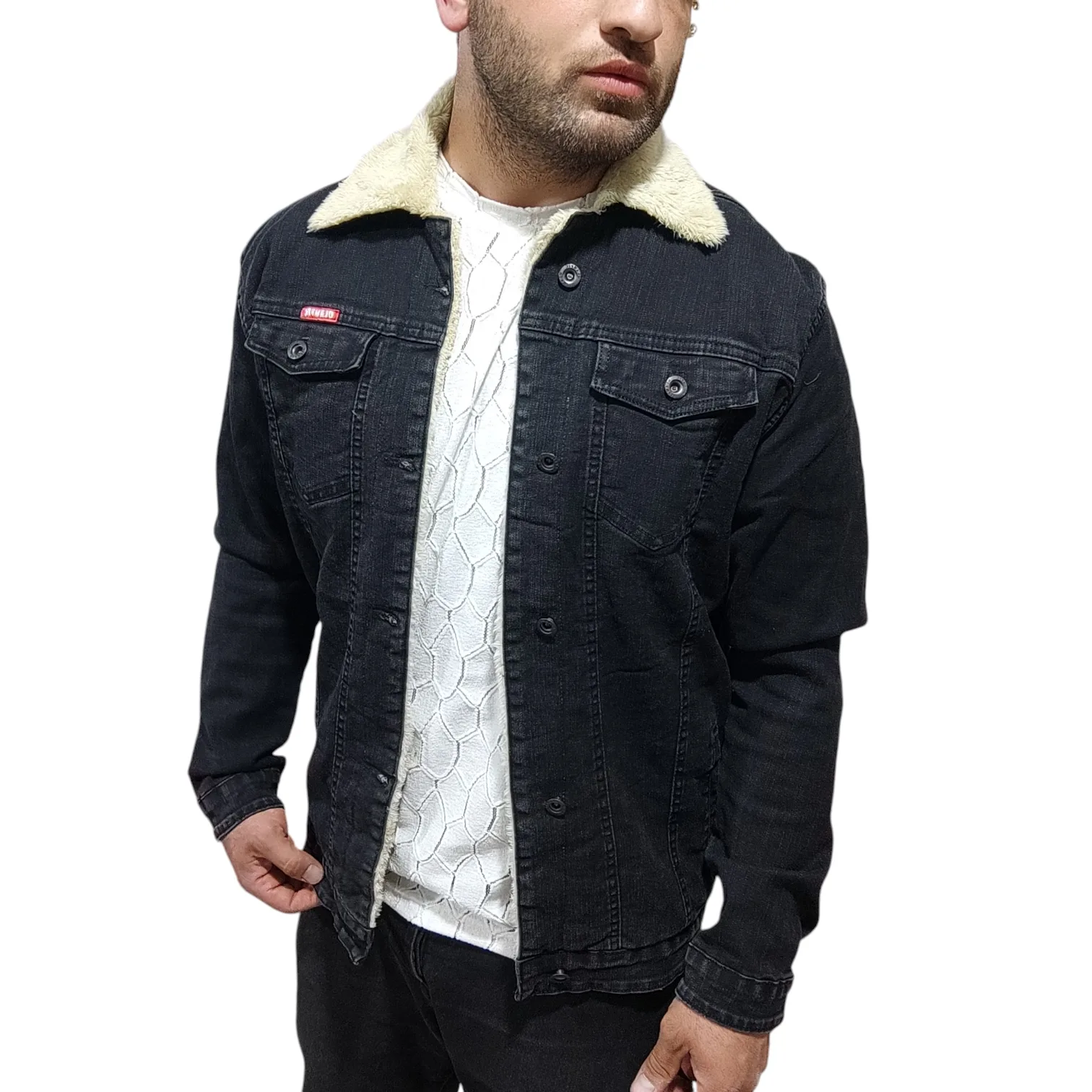 کت پاییزه مردانه مدل جین خزدار کد zo.zrd