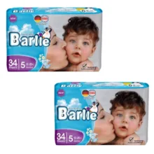 پوشک بارلی مدل چسبی سایز 5 دو بسته 34 عددی