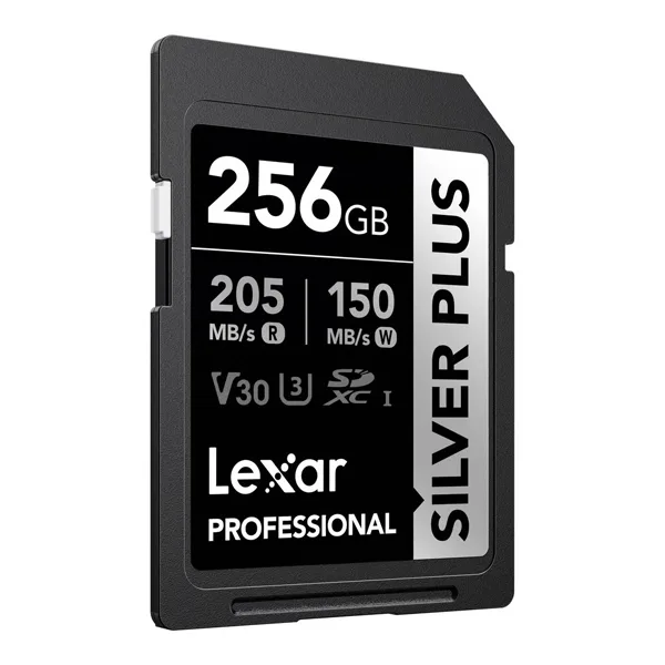 کارت حافظه SDXC لکسار مدل SILVER PLUS کلاس 10 استاندارد ظرفیت 256 گیگابایت سرعت 205MBps