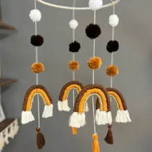 آویز تخت کودک مدل رنگین کمان مکرومه کد 30