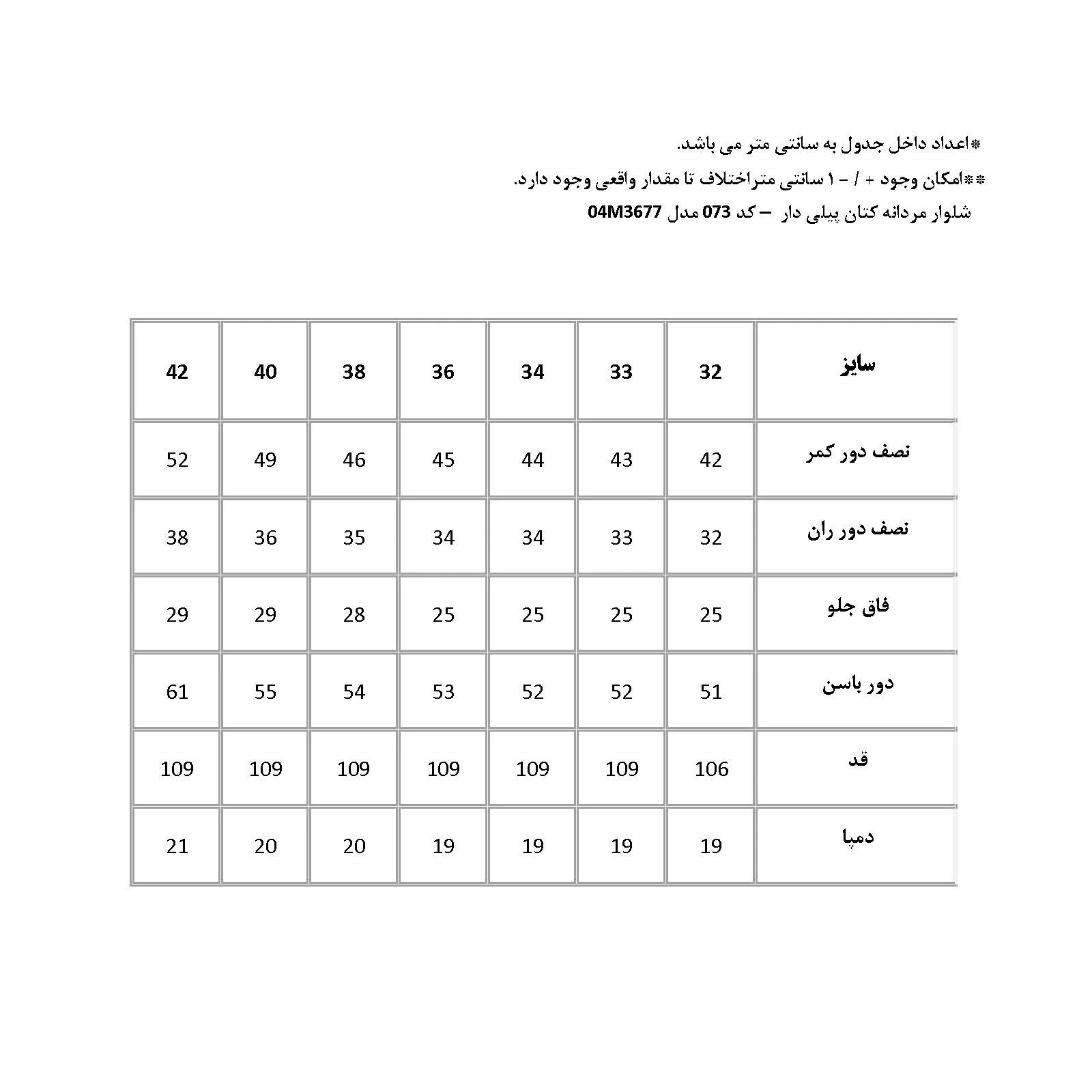 شلوار راسته مردانه پاتن جامه مدل پیلی دار کد 04M3677