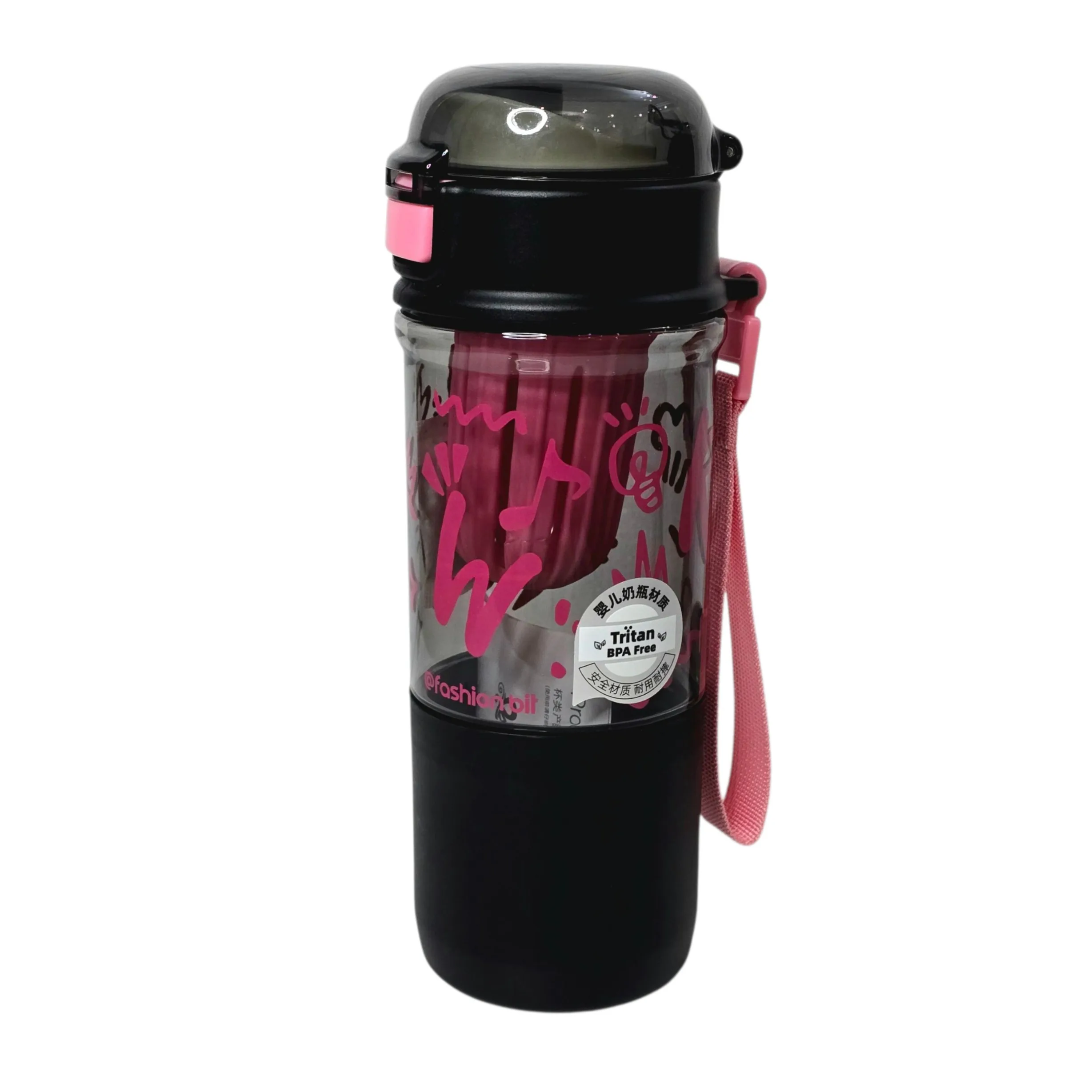 قمقمه ورزشی مدل لیوان دار گنجایش 0.6 لیتر