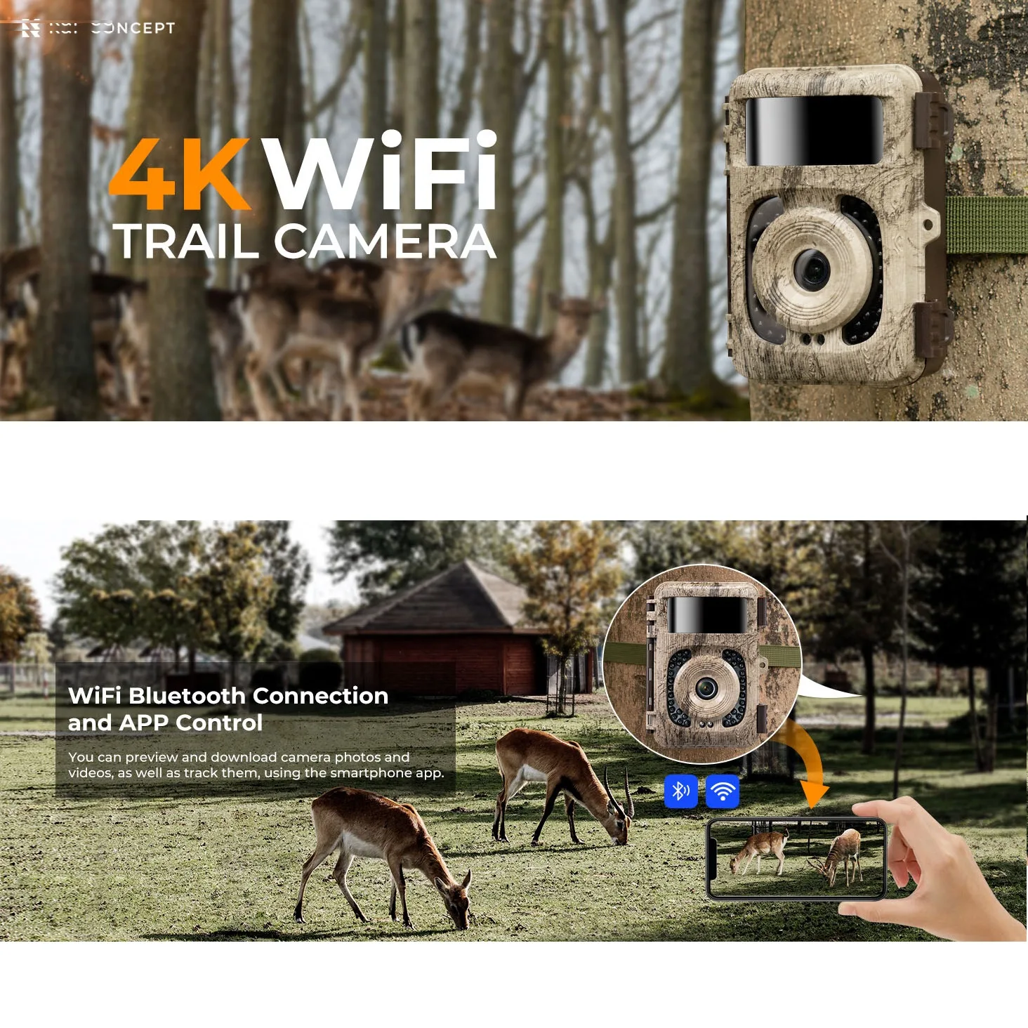 دوربین تله ای شکاری کی اند اف مدل 32MP WiFi