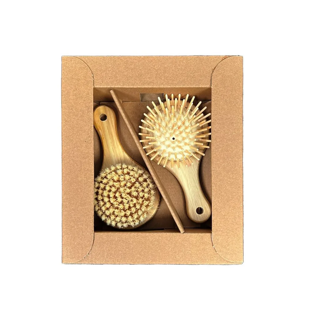 ست شانه و برس کودک مدل wood مجموعه 2 عددی