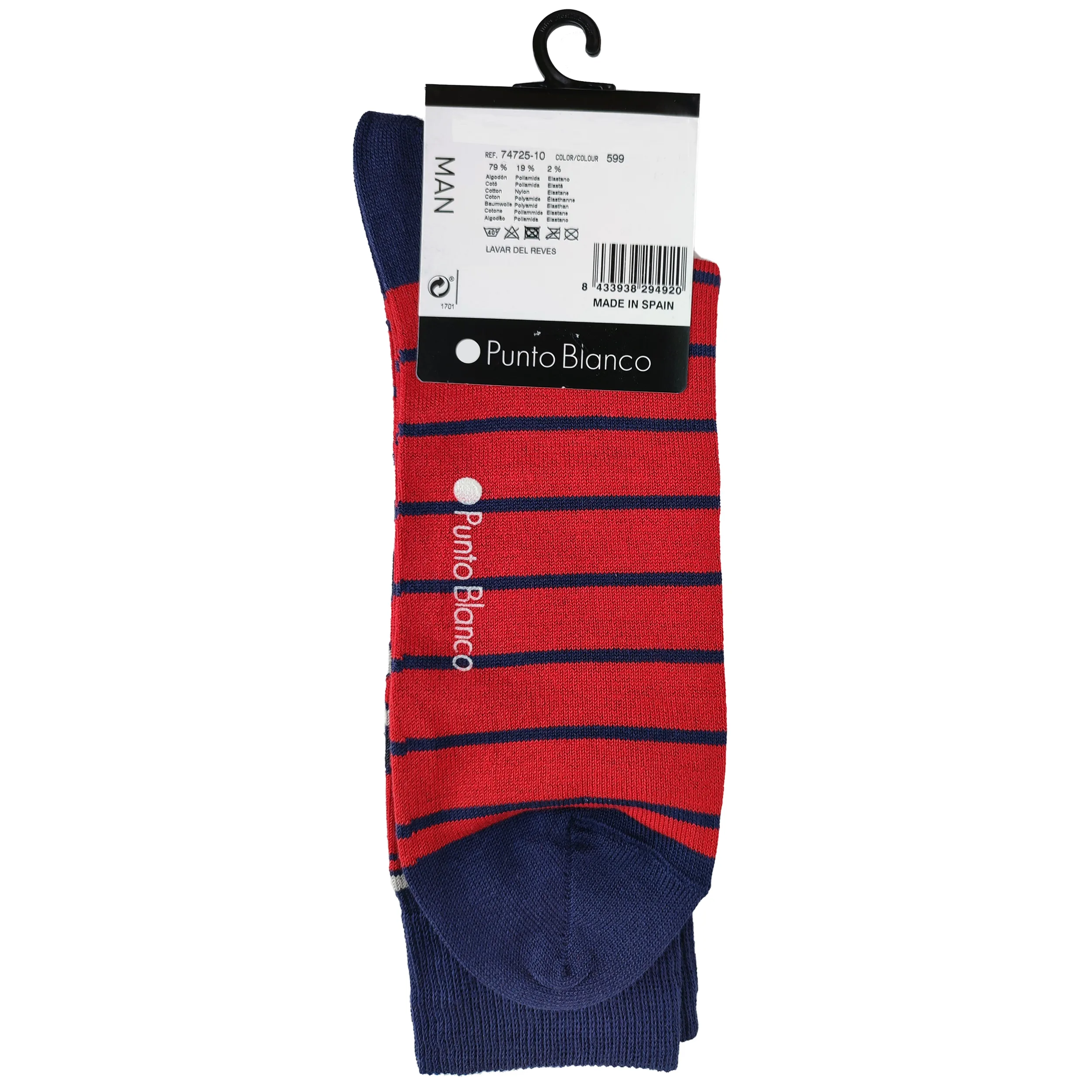 جوراب مردانه پونتو بلانکو مدل کتان آلگادون طرح دار 599-10-74725