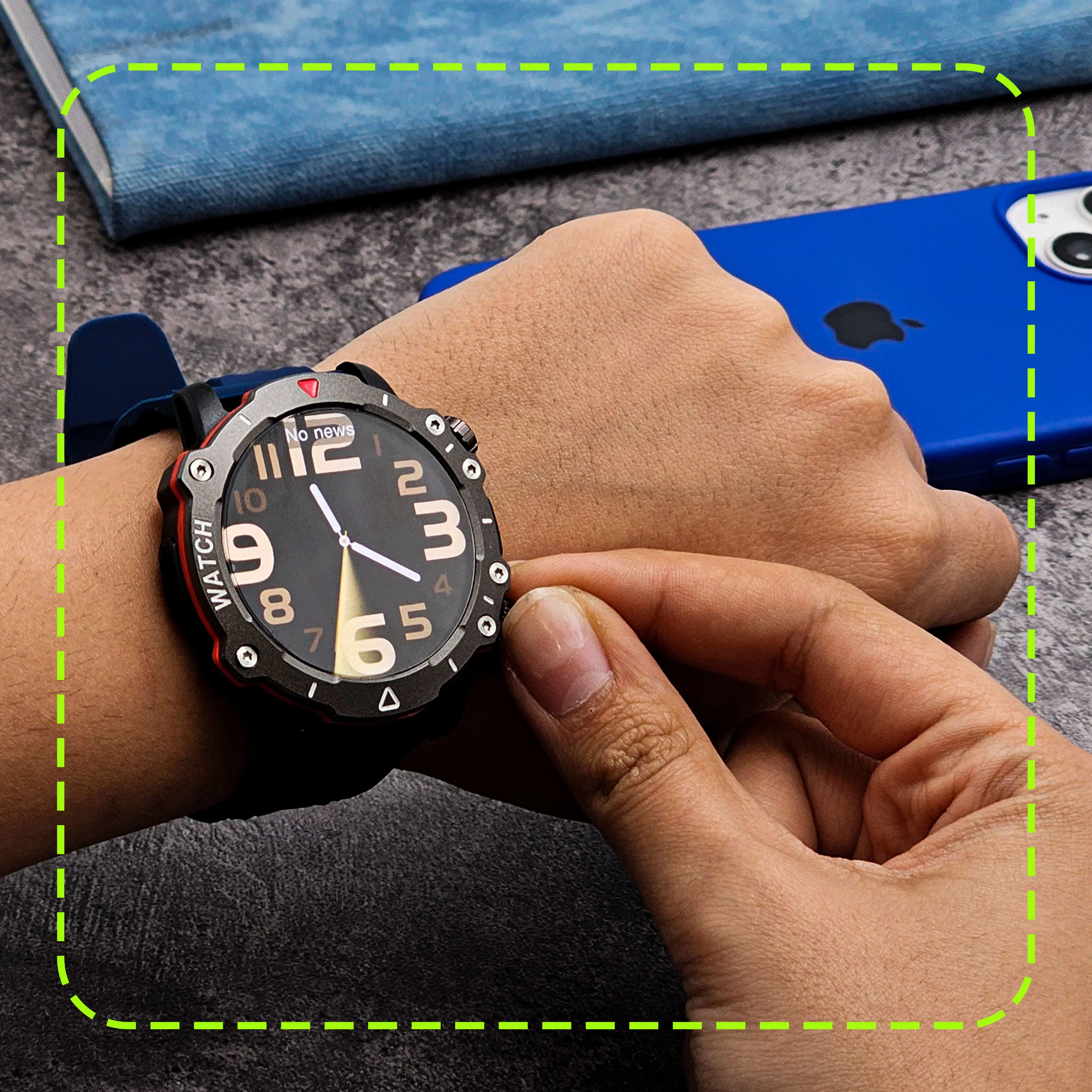 ساعت هوشمند 45 میلی متر ریولینک مدل RL2 pro با بند سیلیکونی