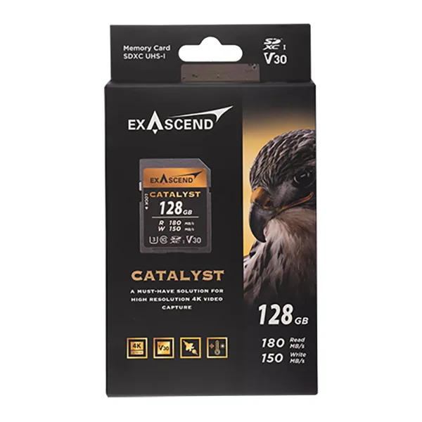 کارت حافظه SD اکساسند مدل Catalyst کلاس 10 استاندارد UHS-I U3 سرعت 180MBps ظرفیت 128 گیگابایت