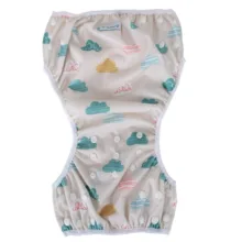 ست شورت مخصوص شنای کودک تیامای طرح ابری و گل و بلبل بسته 2 عددی