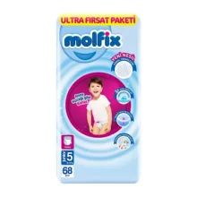 پوشک بچه مولفیکس مدل شورتی سایز ۵ بسته۶۸ عددی