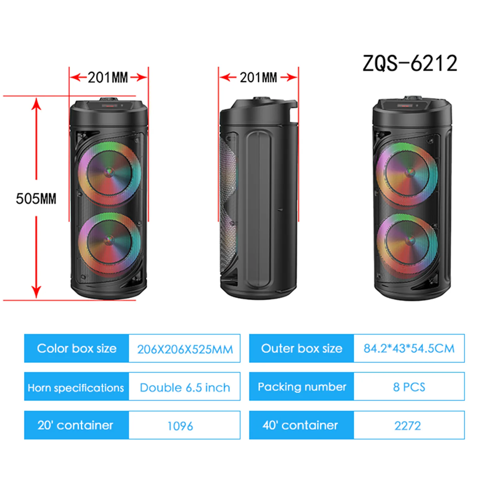 اسپیکر بلوتوثی قابل حمل مدل ZQS-6212