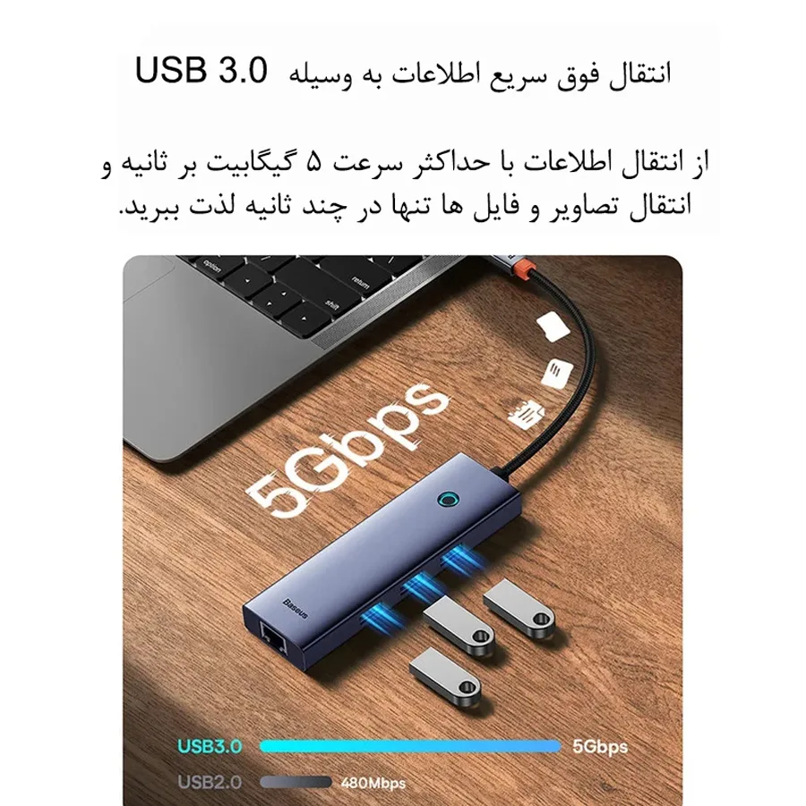 هاب 6 پورت USB-C بیسوس مدل B00052802811