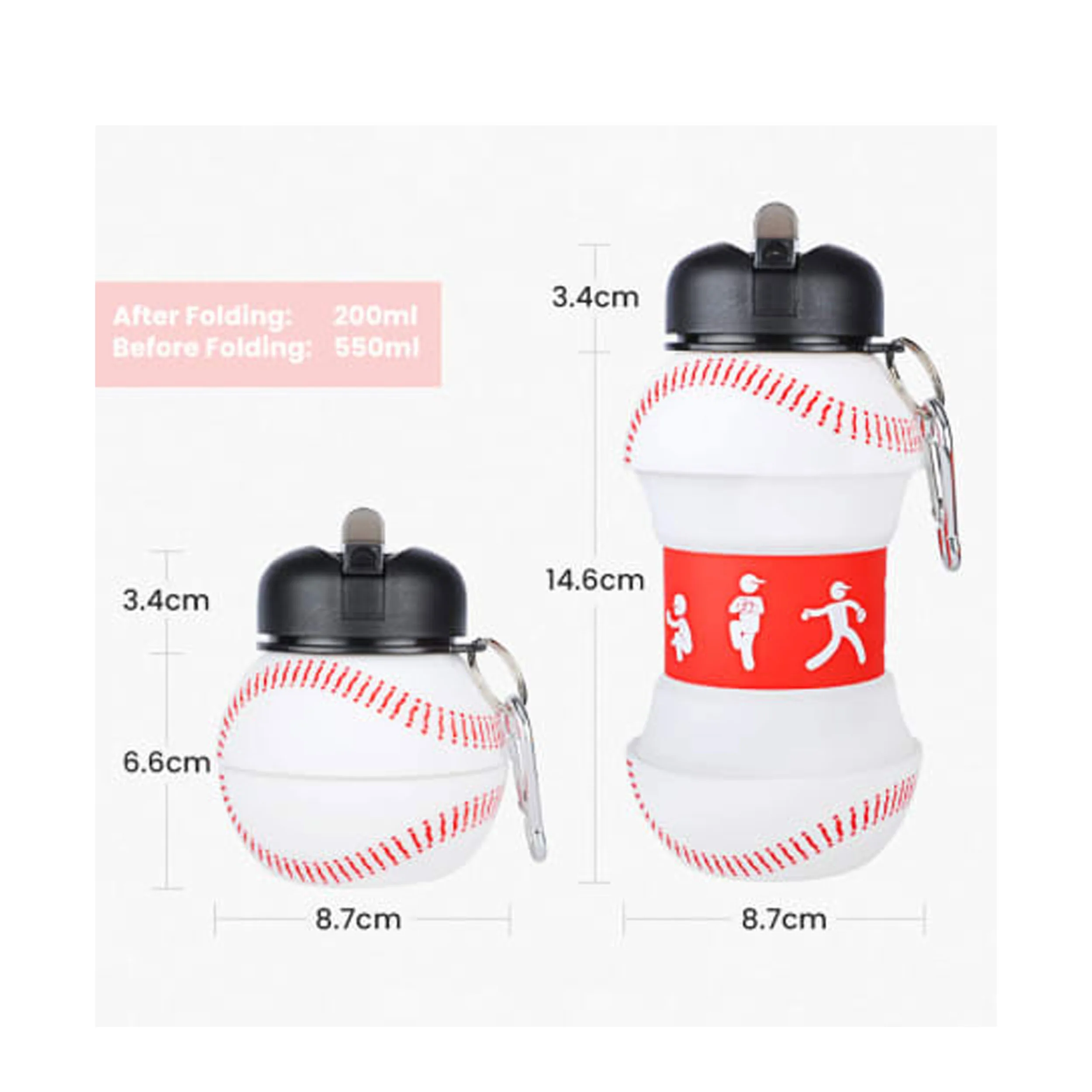 قمقمه ورزشی مدل Baseball گنجایش 0.55 لیتر