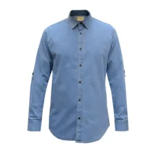 پیراهن آستین بلند یقه برگردان مردانه مدل نیلگون کد 18668638