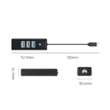 هاب 4 پورت USB-C اوریکو مدل PW3UR-C3
