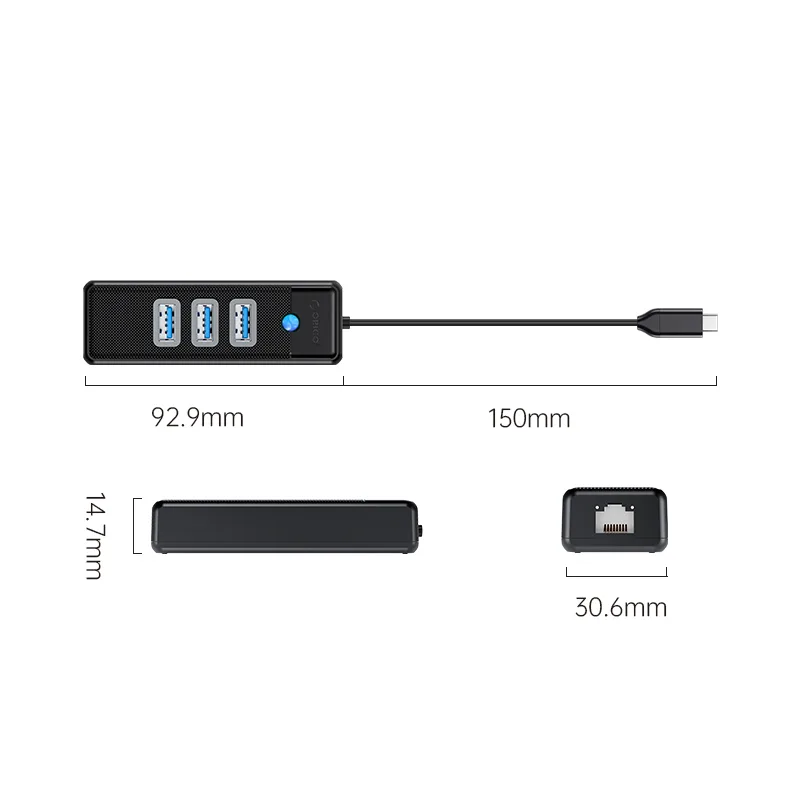 هاب 4 پورت USB-C اوریکو مدل PW3UR-C3