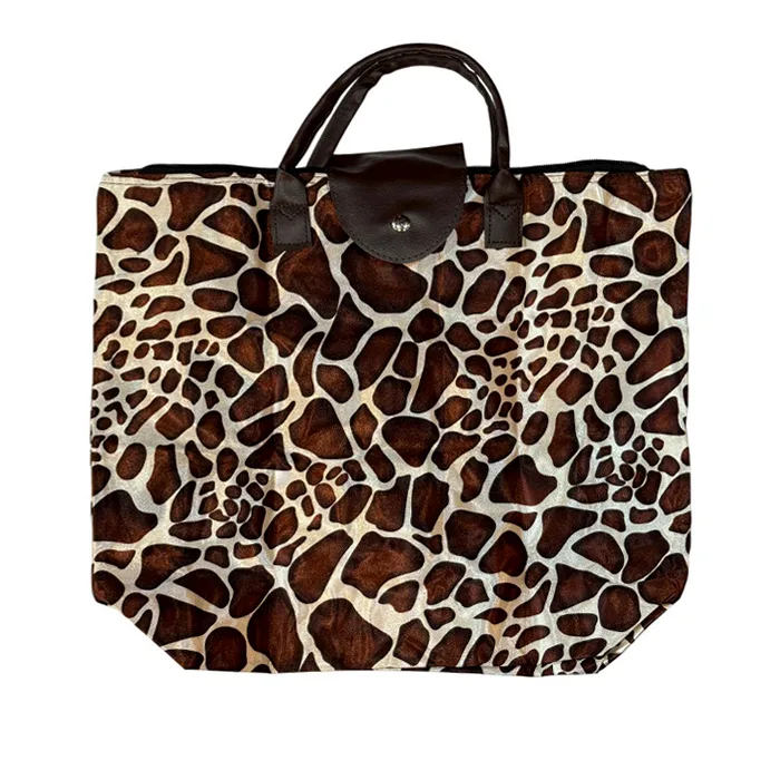 ساک سفری مدل تاشو طرح پلنگی کد 65647