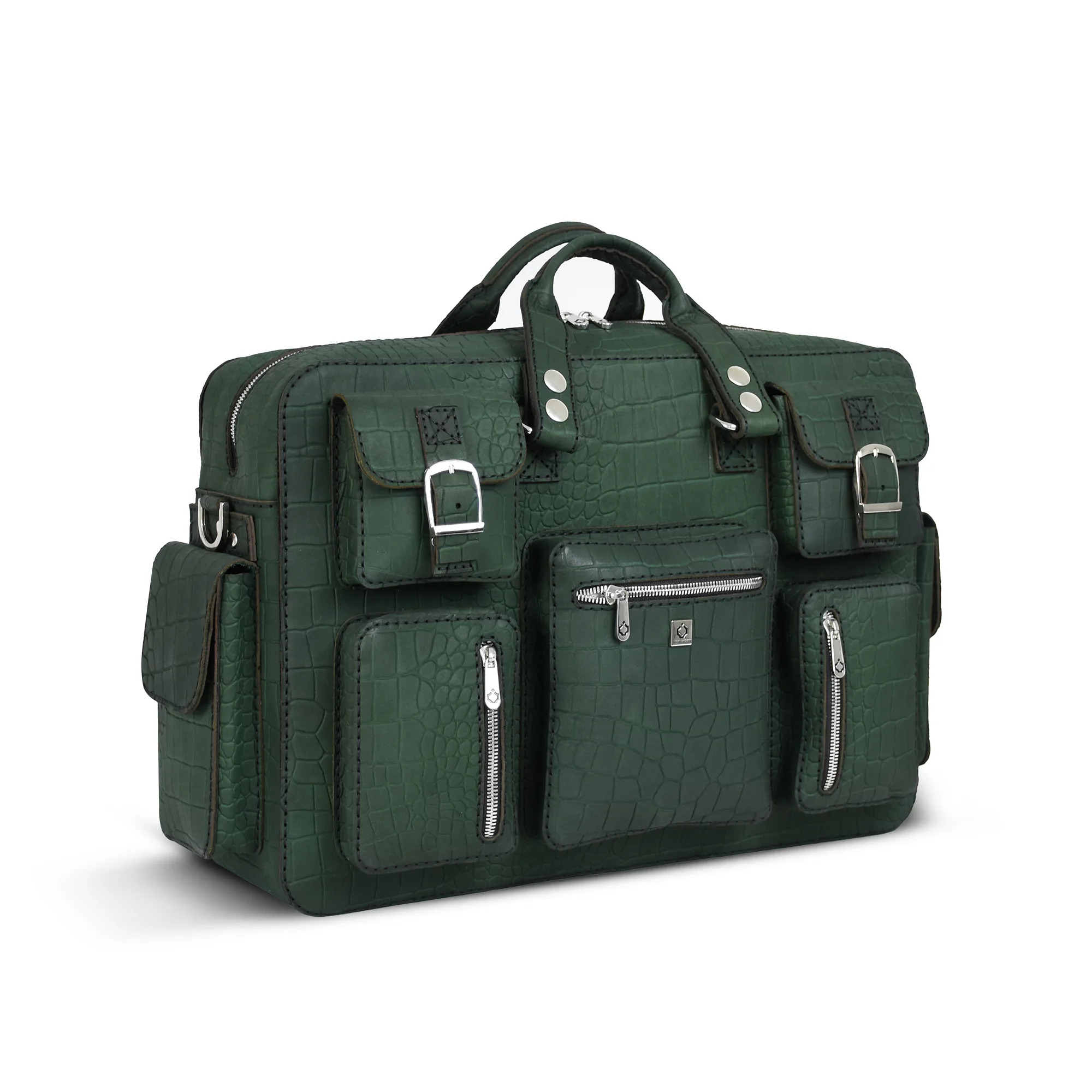 ساک سفری چرم نیاوران مدل پابلو طرح سنگی دست دوز