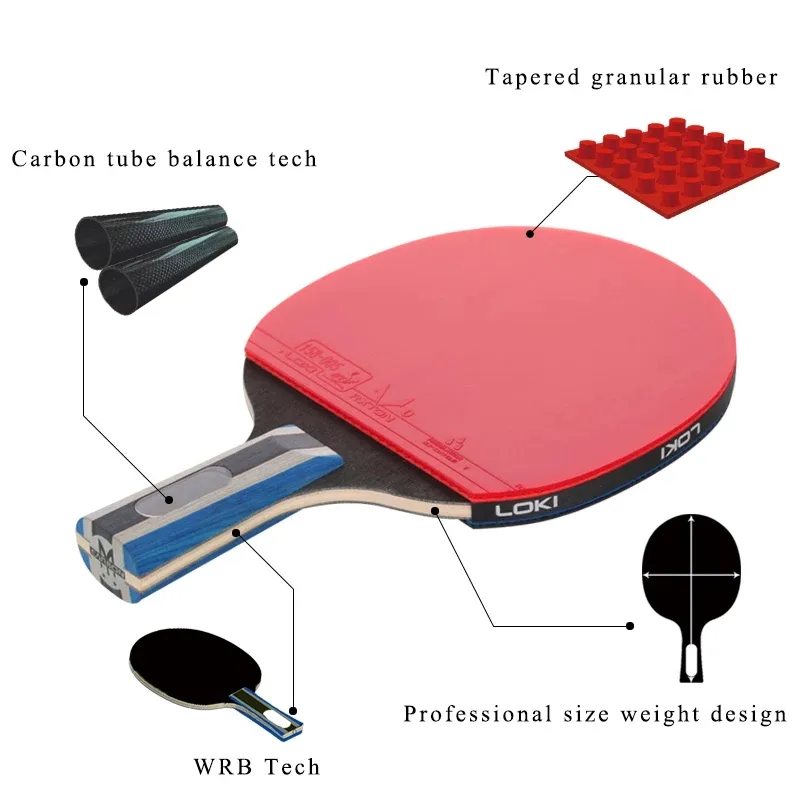 راکت پینگ پنگ لوکی مدل 2star carbon
