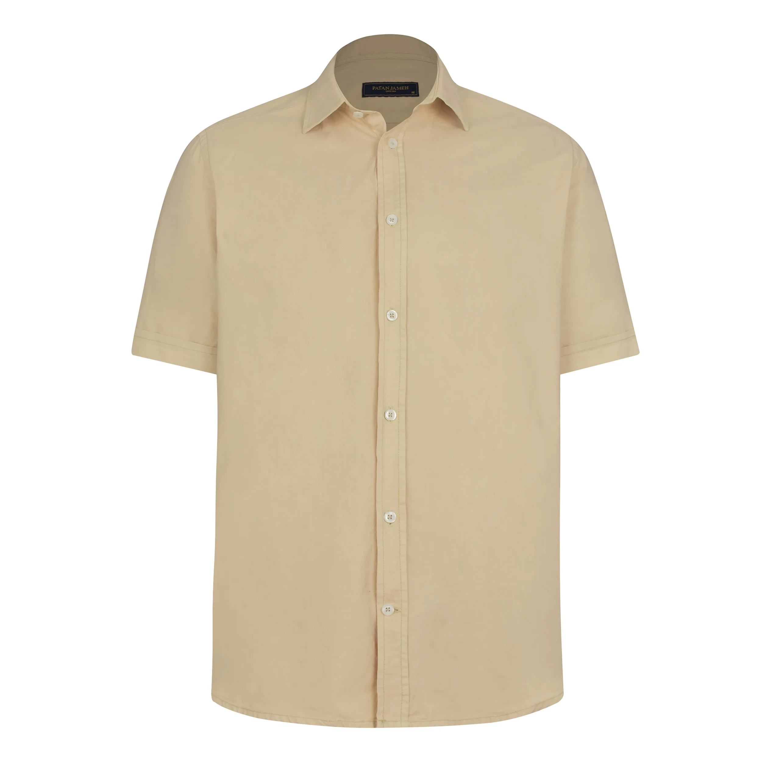 پیراهن آستین کوتاه یقه برگردان مردانه پاتن جامه مدل کتان کد MC8113