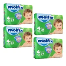 پوشک بچه مولفیکس سایز 4 کد PK04434 بسته 34 عددی مجموعه 4 عددی