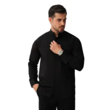 پیراهن آستین بلند یقه دیپلمات مردانه مدل S102