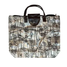 ساک سفری مدل تاشو طرح گلدار صدفی کد 8878