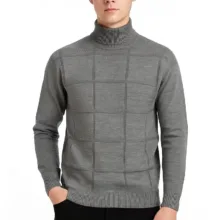 پلیور یقه اسکی مردانه مدل چهارخانه کد 14