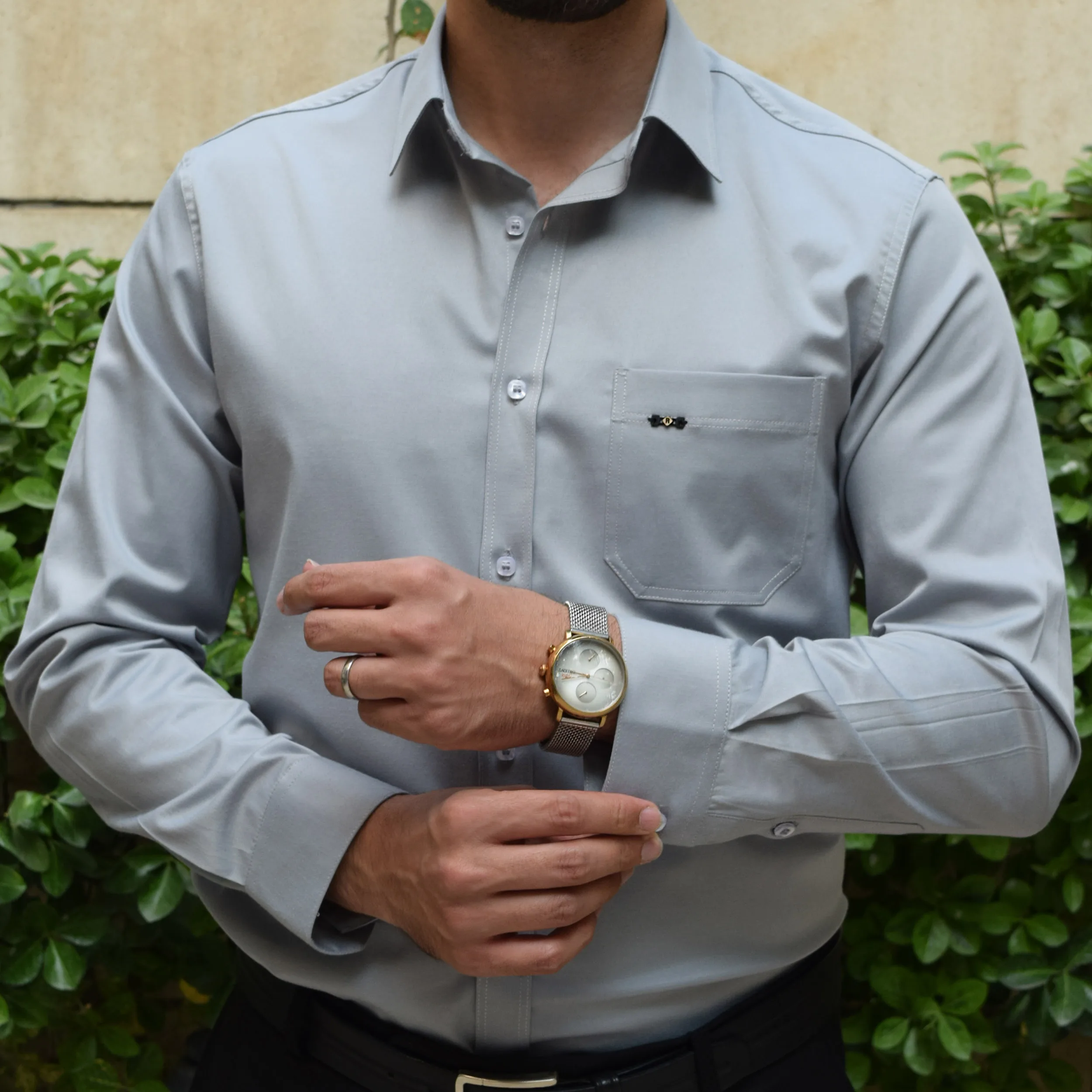 پیراهن آستین بلند مردانه پایتی جامه مدل تک جیب کد 16898535