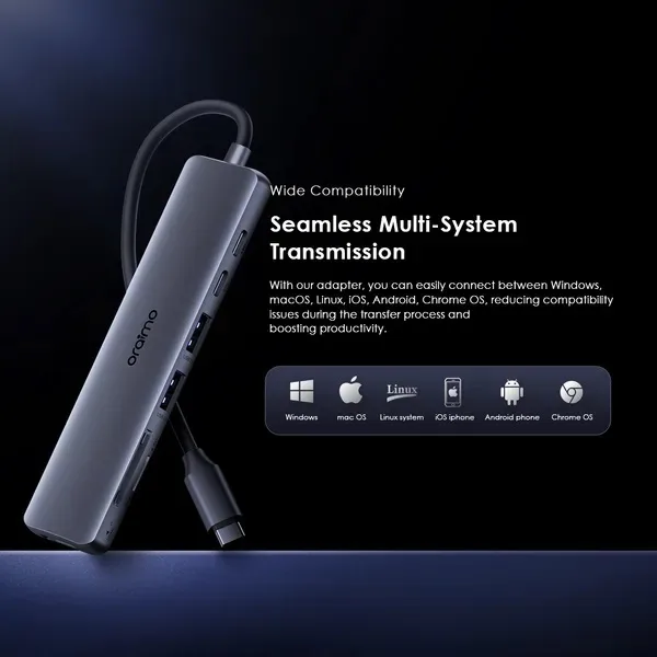 هاب 7 پورت USB-C اورایمو مدل PowerTrans